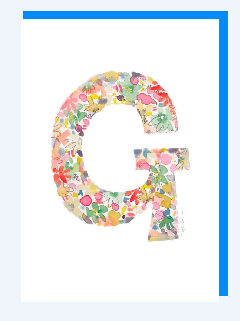 G letter greetings card