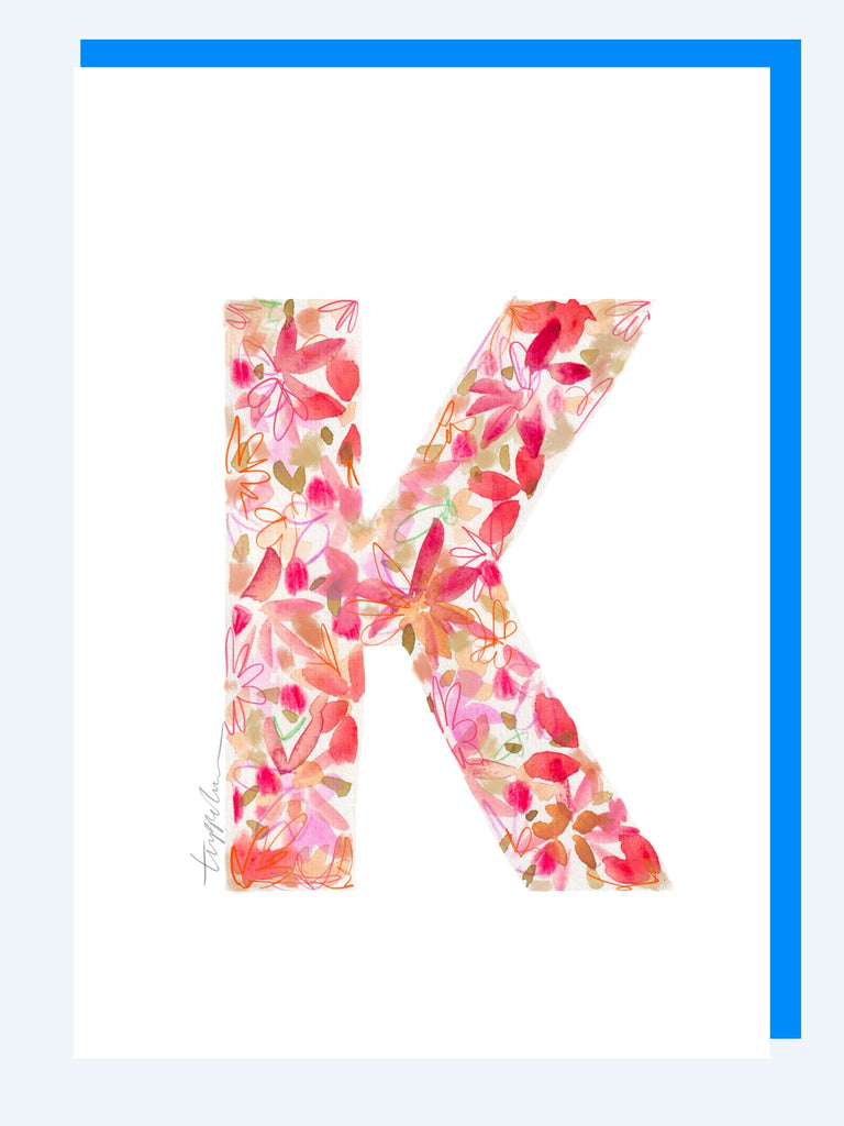 K letter greetings card