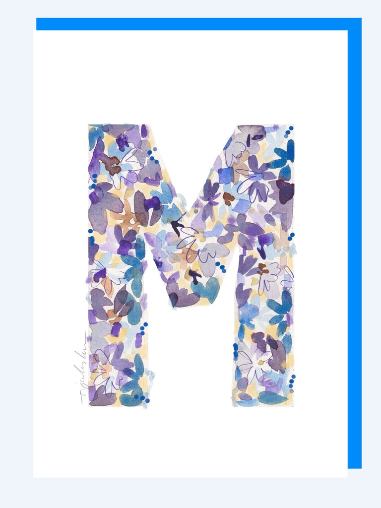 M letter greetings card