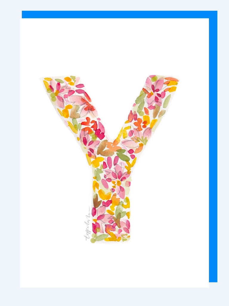 Y letter greetings card