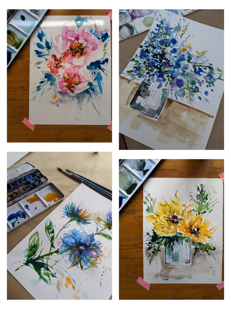 Recorded ready to watch Expressive watercolour flower painting Classes