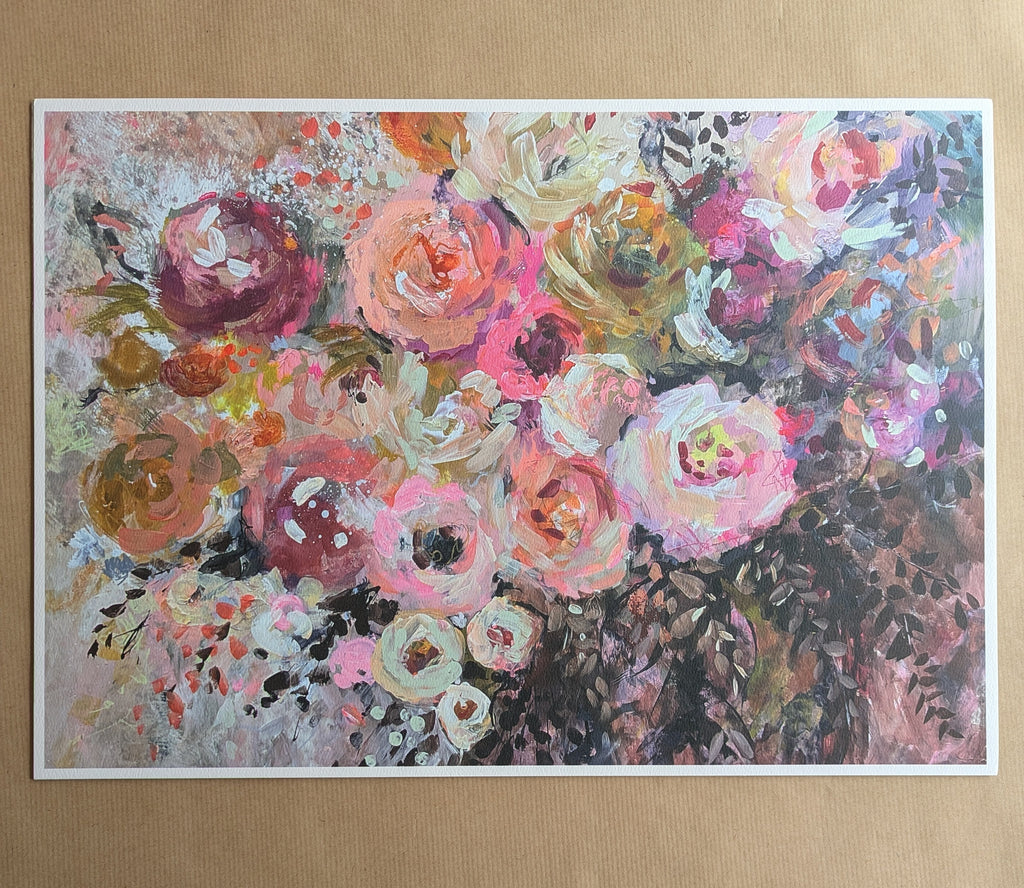 Floral art print, ‘Our Love Forever’