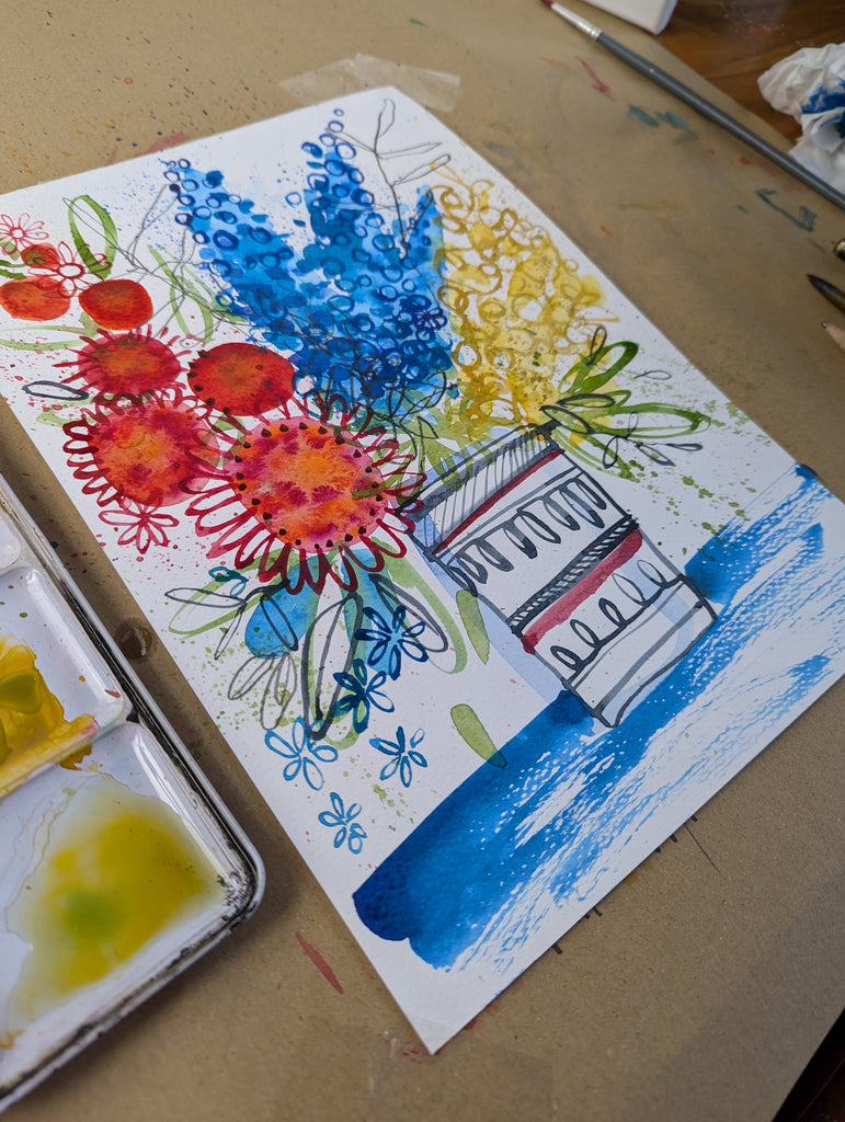 November online watercolour Illustrative floral classes set of 4