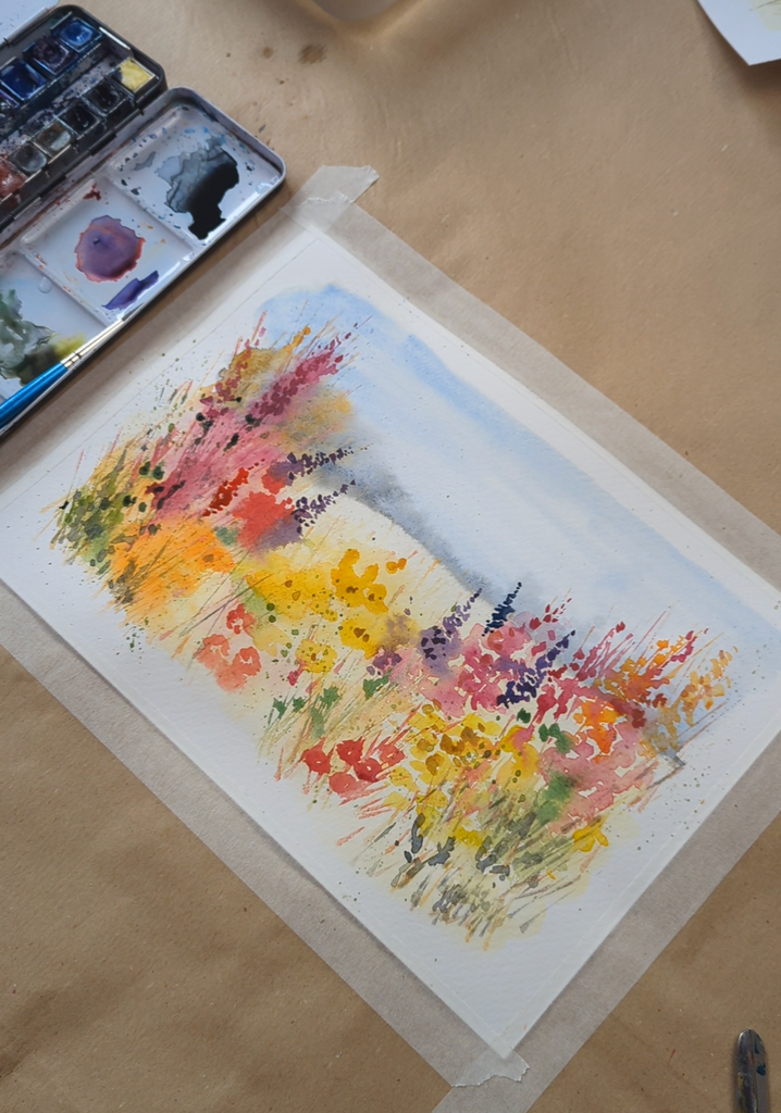 Floral fields, watercolour classes ready to watch