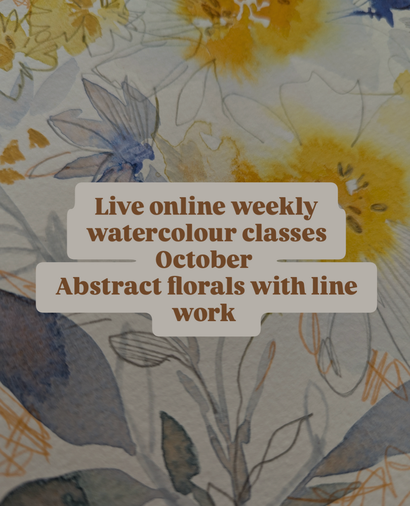 October live weekly classes, Abstract Florals with line work